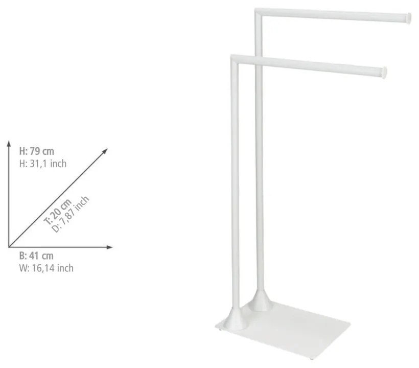Бяла стоманена стойка за кърпи Hella – Wenko