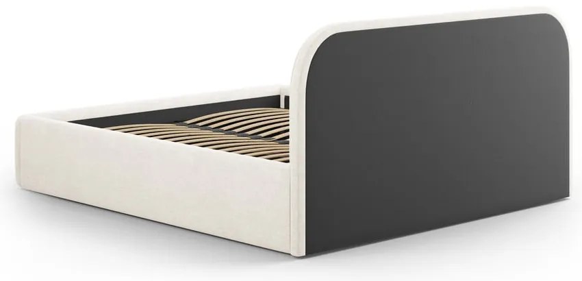 Двойно легло 140x200 cm тапицирано с място за съхранение с включена подматрачна рамка в цвят слонова кост Juno – Windsor & Co Sofas