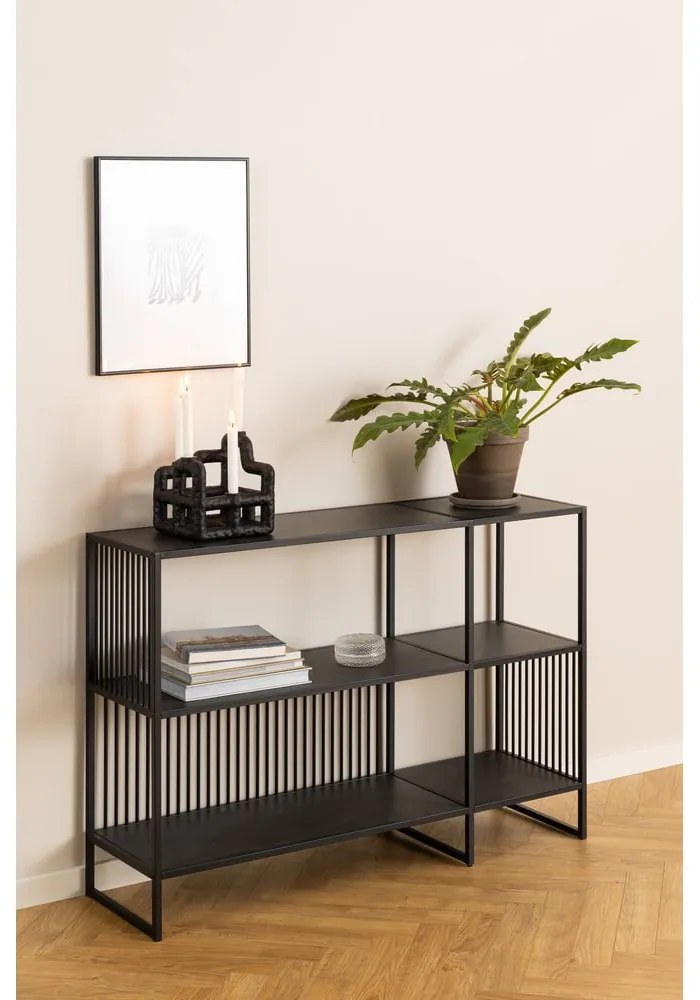 Черна библиотека от камък 120x83 cm Strington – Actona