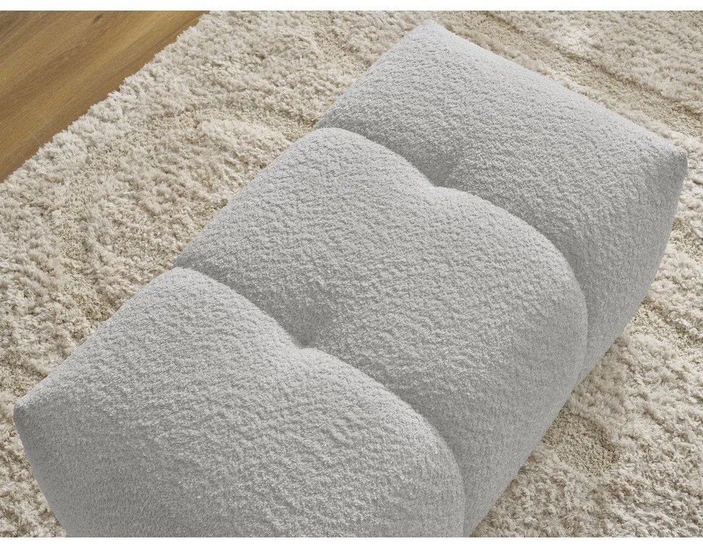 Светлосива табуретка от прежда с примки от букле Roxelane – Bobochic Paris