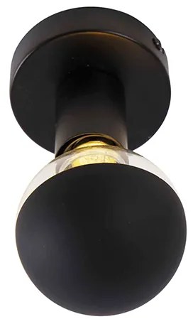 Дизайнерска таванна лампа черна с G95 рефлектор черен - Facile