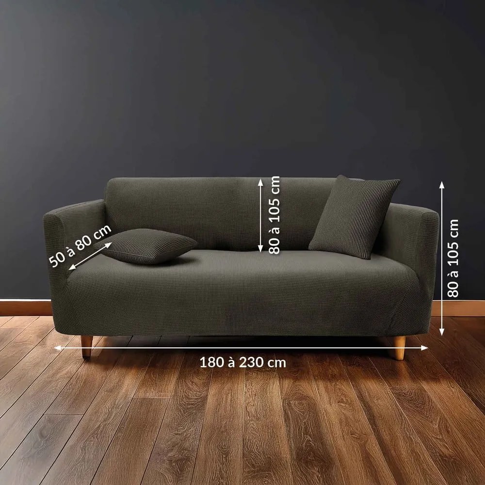 Антрацитно триместно ластично покривало за диван Sacha – douceur d'intérieur