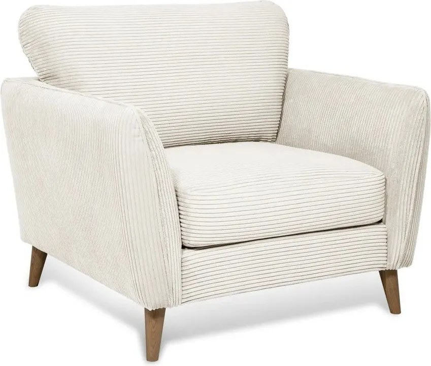 Бяло кресло от рипсено кадифе Paris – Scandic