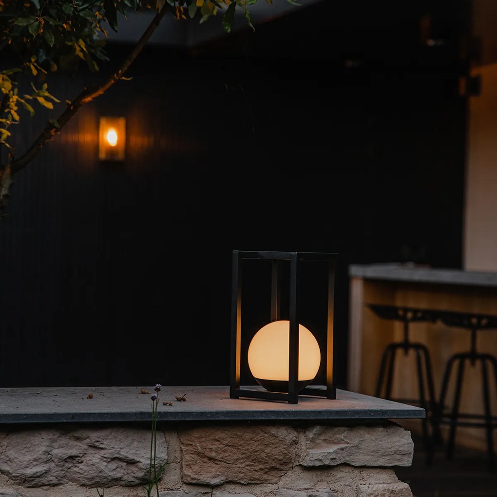 Комплект от 2 външни настолни лампи черни с докосване за презареждане - Nowi