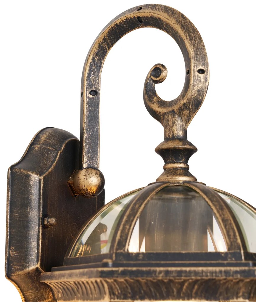 Класически външен стенен аплик антично злато IP44 - Glasgow