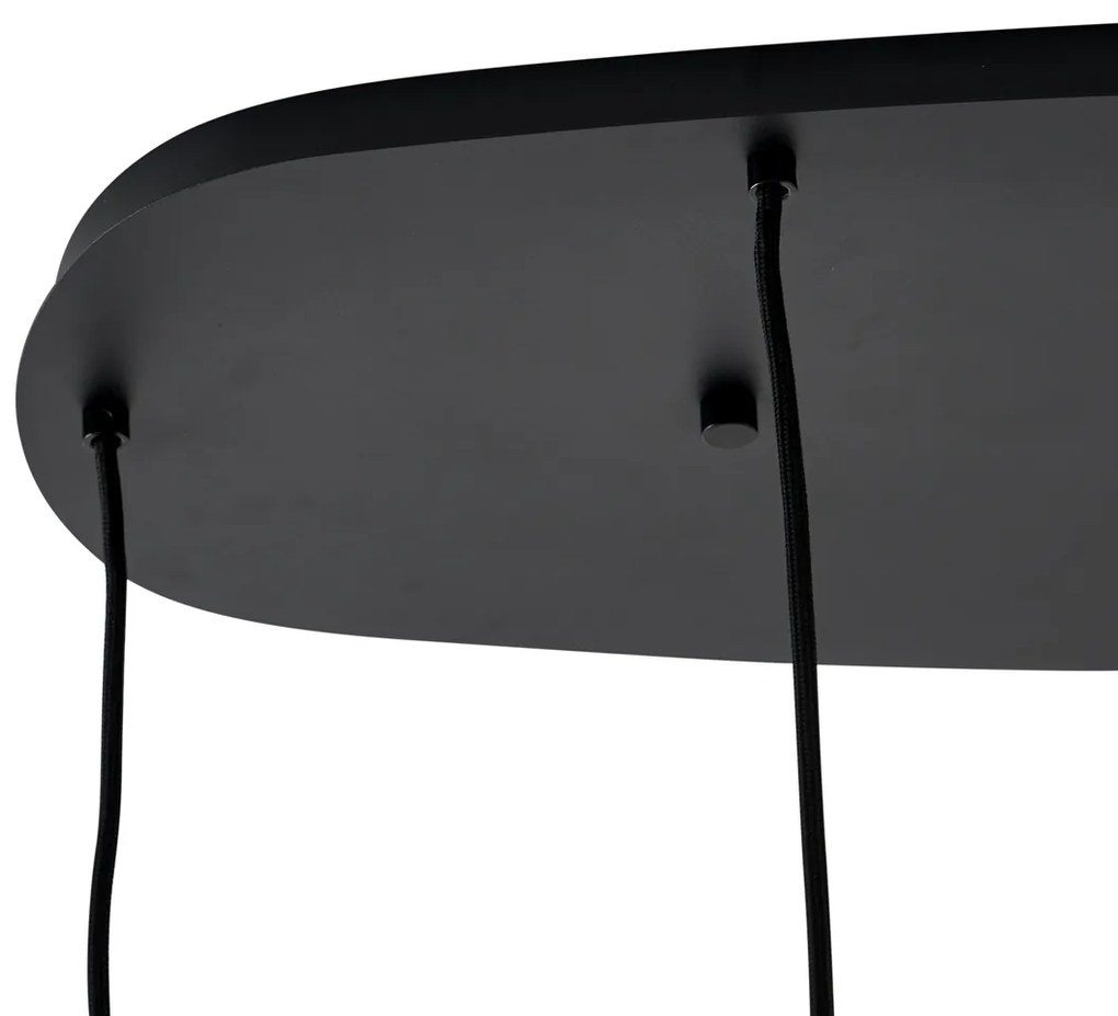 Модерен висящa лампa черен с димно стъкло 5 светлини - Sheena