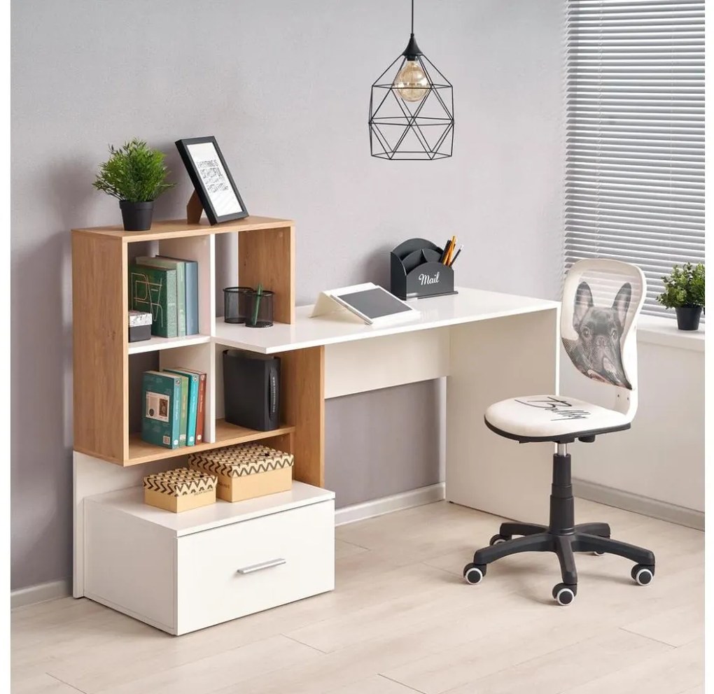 Писмено бюро GORA дъб/бяло