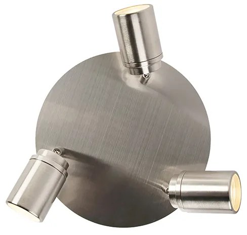 Модерен баня прожектор стомана 3-светлина IP44 - Ducha