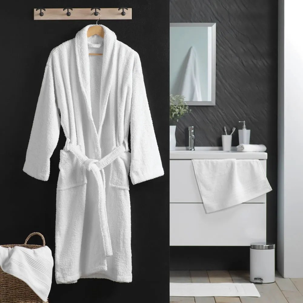 Бяла памучна хавлия размер M Tendresse – douceur d'intérieur