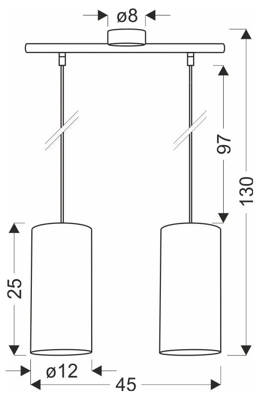 Светлокафява висяща лампа ø 12 cm Ballo - Candellux Lighting