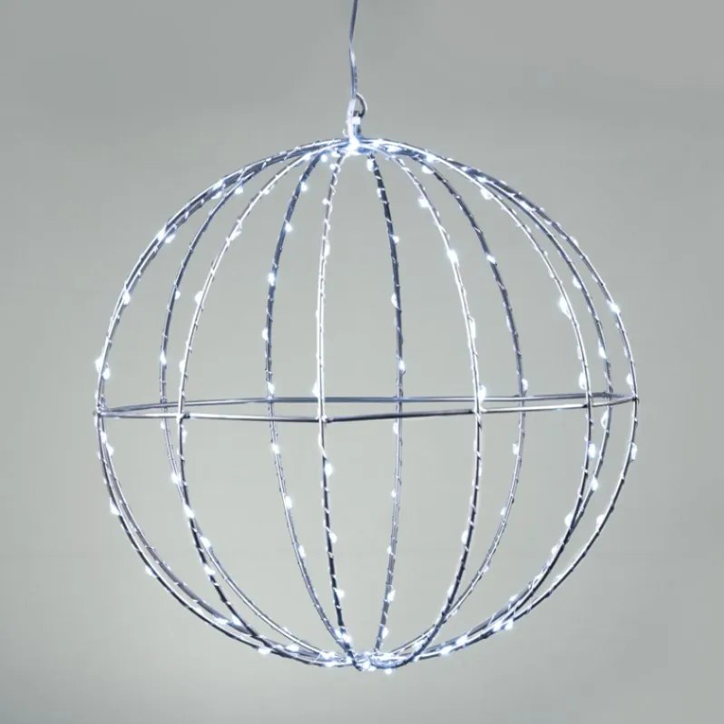 Декоративен LED 3D Silver Ball-Diameter: 20 см-Blue