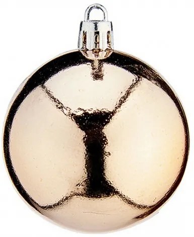 Коледни топки Ø 6 cm 24 броя PVC champagne