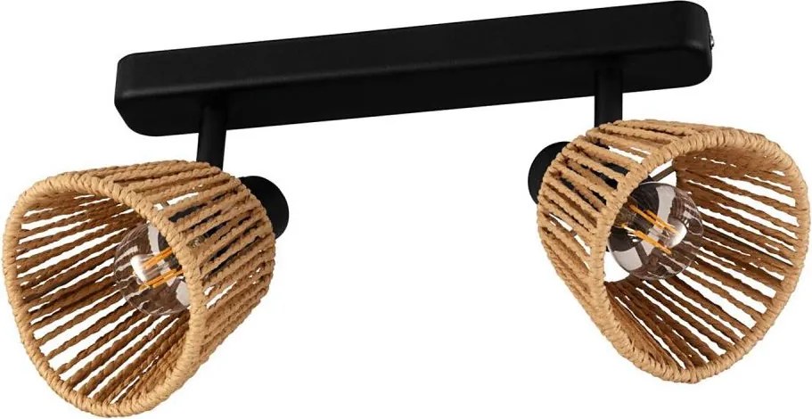 Eglo 44129 - Точково осветително тяло KEELBY 2xE14/10W/230V черно/бежово