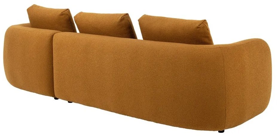 Ъглов диван от плат букле в цвят горчица (ляв ъгъл) Imola – Bonami Selection
