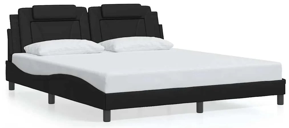 3208110 vidaXL Рамка за легло Viana без матрак, черна, 180x200 см, изкуствена кожа