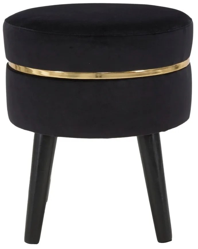 Черна табуретка с тапицерия Paris, ⌀ 35 cm - Mauro Ferretti