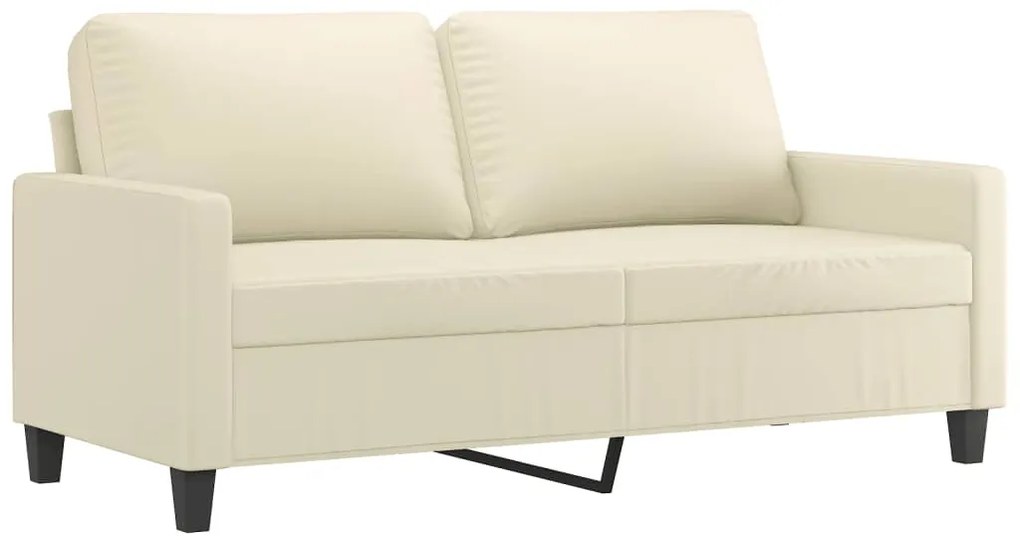 359138 vidaXL 2-местен диван, кремава, 140 см, изкуствена кожа