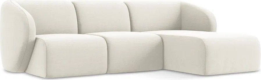 Бежов кадифен ъглов диван (десен ъгъл) Lani – Makamii