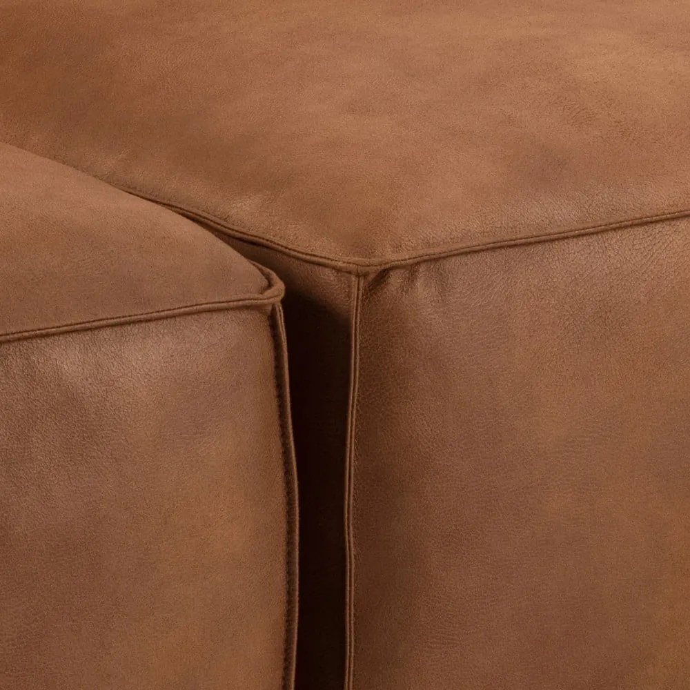 Ъглов диван от изкуствена кожа в цвят коняк (ляв ъгъл) Fairfield Kentucky - Bonami Selection