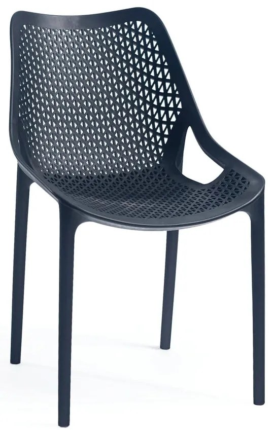 Черен пластмасов градински стол Bilros - Rojaplast