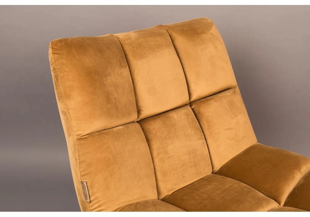 Кадифено кресло в цвят горчица Bar - Dutchbone