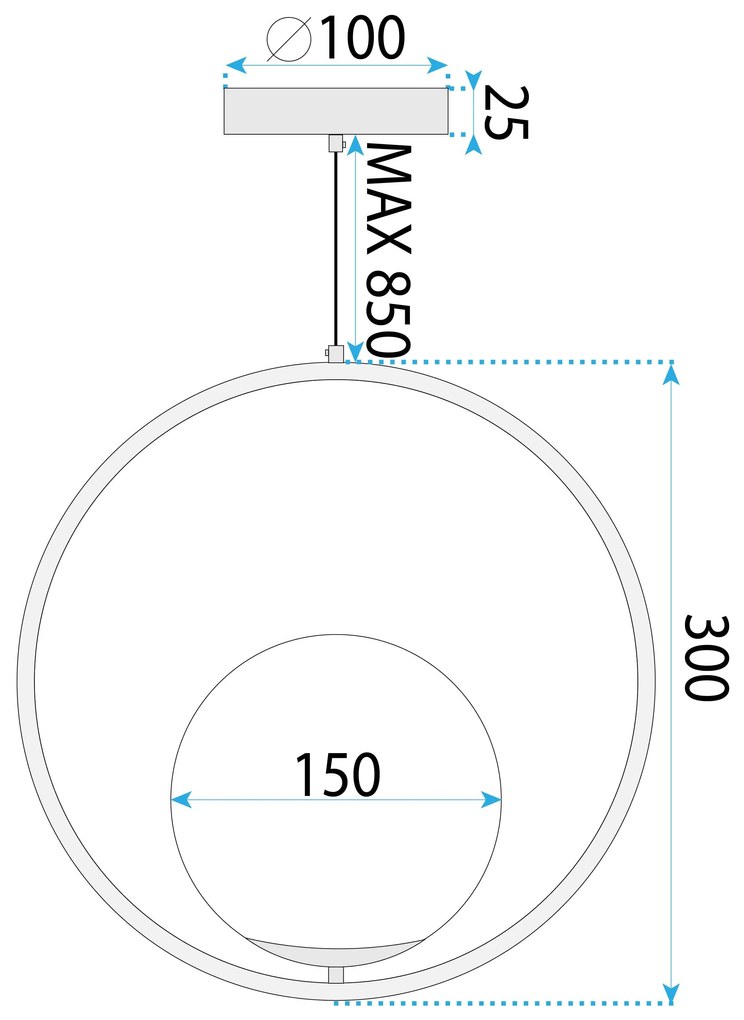 Пендел- СТЪКЛЕНА топка White/Gold G109-1W Gold