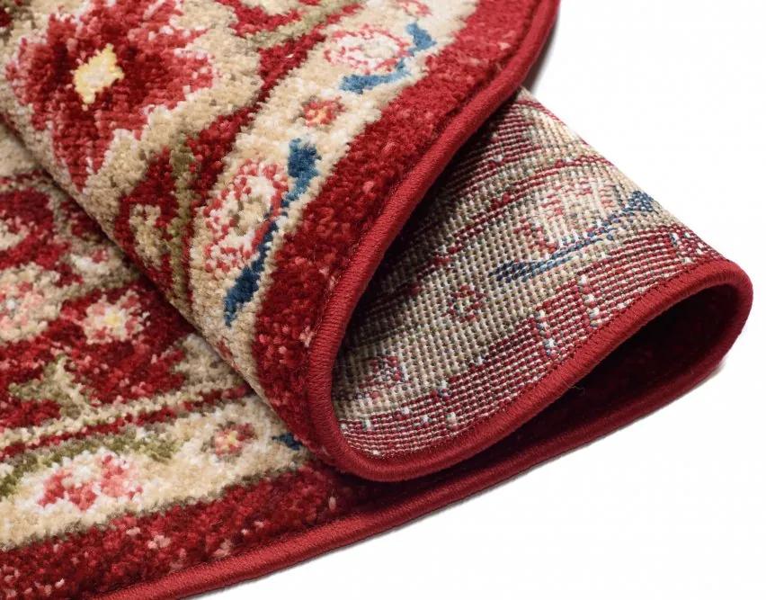 Кръгъл винтидж килим в червено Ширина: 100 см