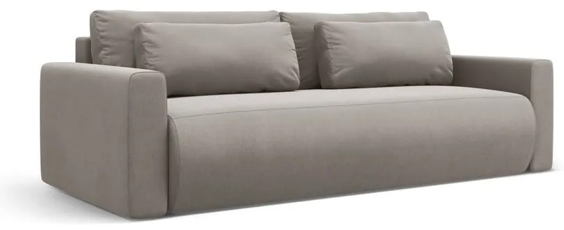 Светлосив кадифен разтегателен диван с място за съхранение 238 cm Belfast – Cosmopolitan Design