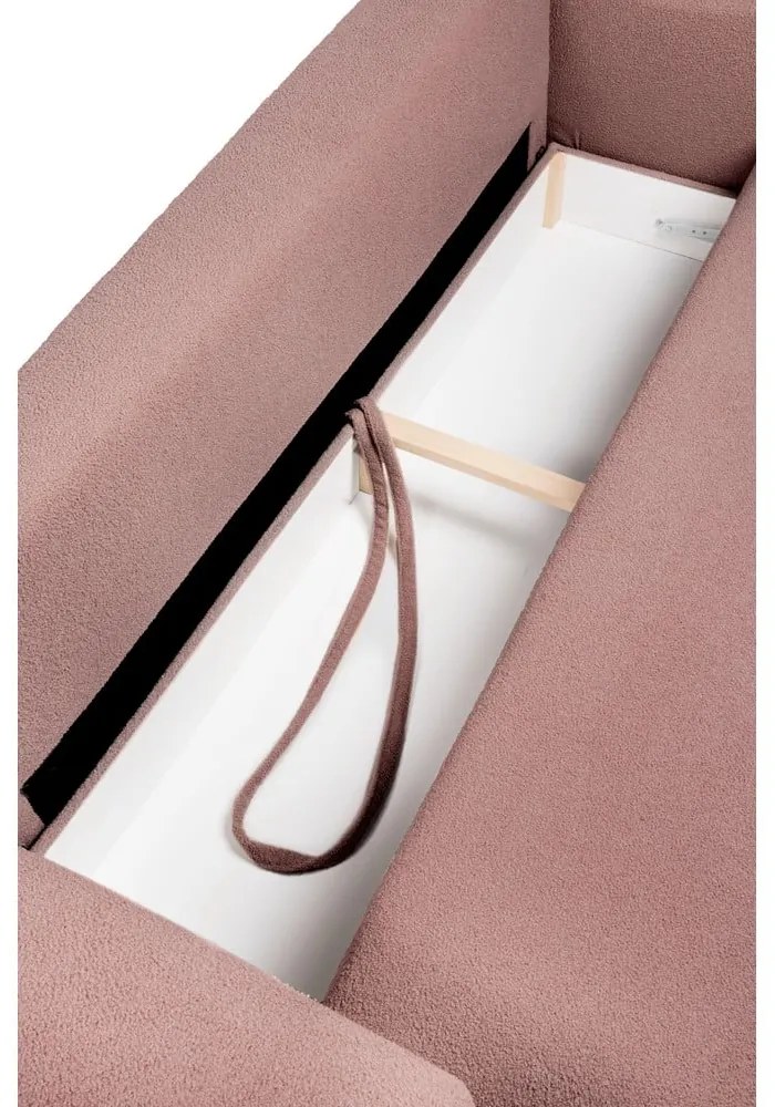 Светлорозов разтегателен диван от букле 247 cm Quinoa – Bonami Selection