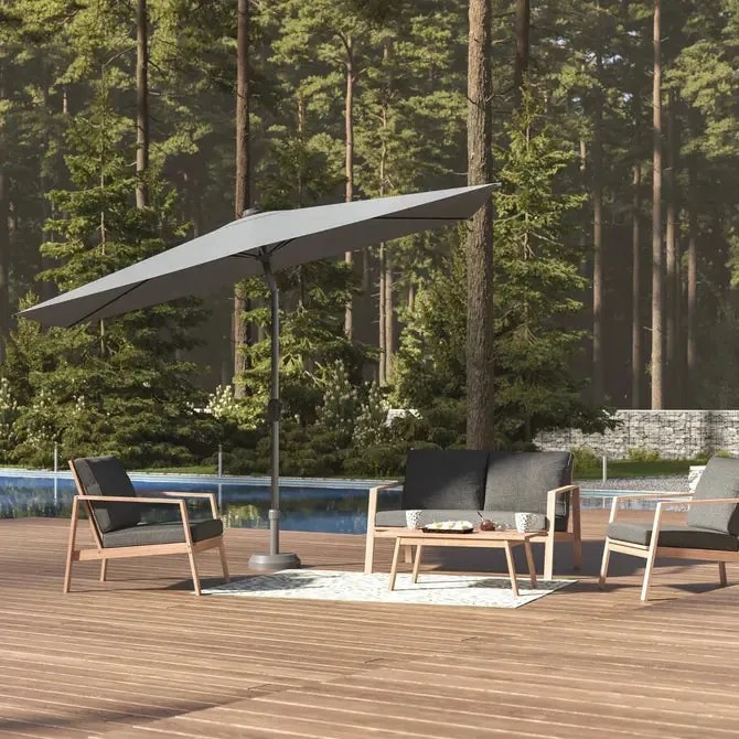 Прав накланящ се чадър Hesperide Loompa, 2x3 m - Таупе