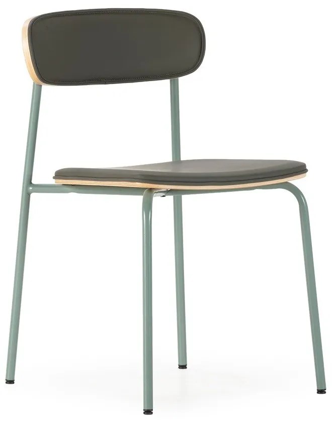 Тъмнозелени тапицирани трапезни столове в комплект за подреждане 2 бр. Saula – Marckeric