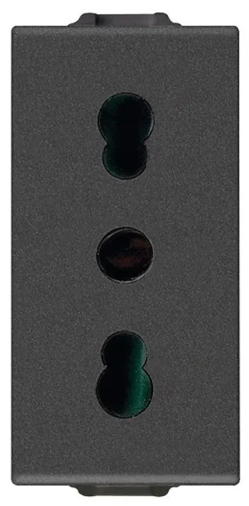 VIMAR 09203.CM Контакт SICURY италиански стандарт 2P+E 16 A 250 V~ P17/11 Карбон мат 1M  NEVE UP