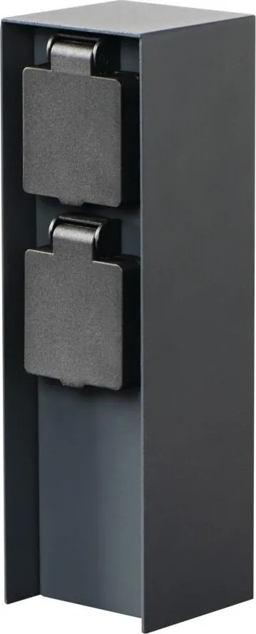 Kanlux 36585 - Екстериорен стълб с контакти DASTO 2Z Type E 230V IP44 антрацит