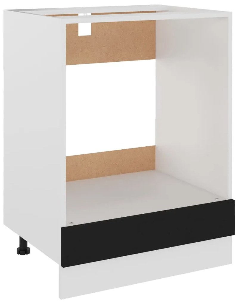 802498 vidaXL Шкаф за фурна, Lyon черен, 60x46x81,5 см, инженерно дърво