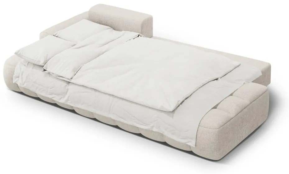 Бежов сгъваем/с място за съхранение ъглов диван (ляв ъгъл) Linz – Cosmopolitan Design