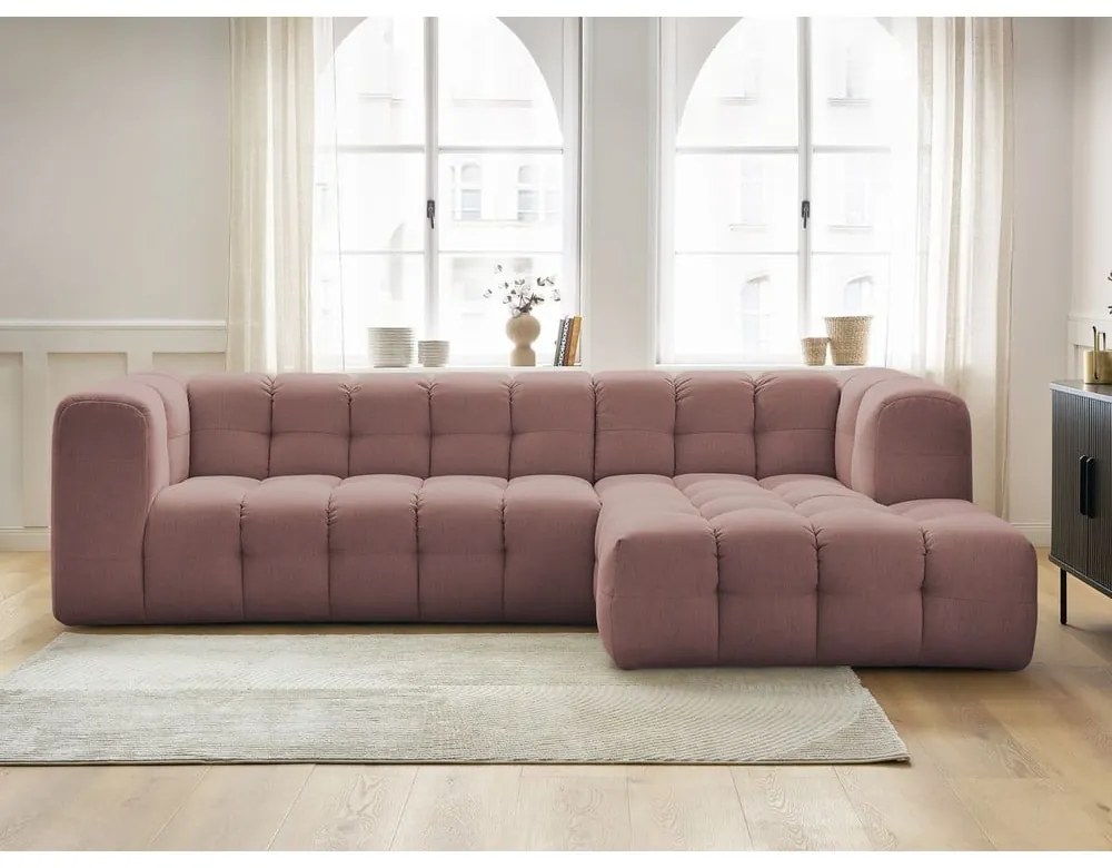 Светлорозов ъглов диван (десен ъгъл) Cloud – Bobochic Paris