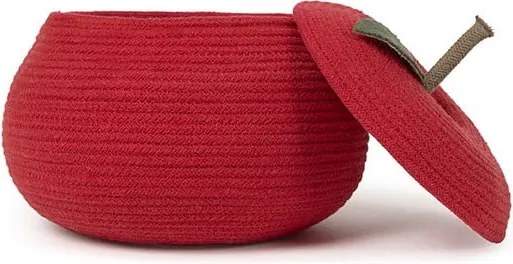 Червена текстилна детска кошница за играчки ø 28x20 cm Apple – Lorena Canals