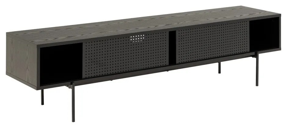 Черна маса за телевизор от декор от ясен 180x44,5 cm Angus – Actona