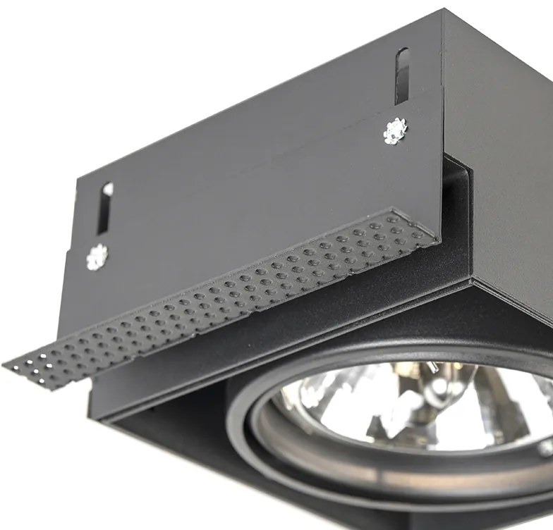 Комплект от 6 вградени прожектора черни AR111 с възможност за накланяне и въртене без рамка - Oneon