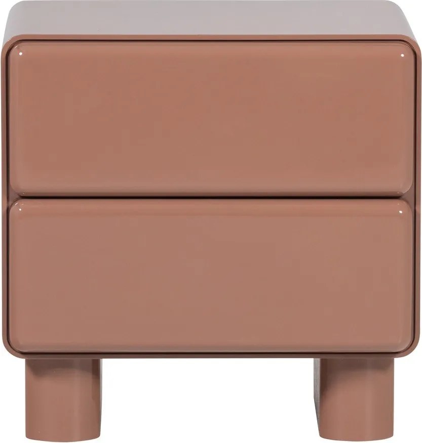 Розово гланцово нощно шкафче Lustra – WOOOD