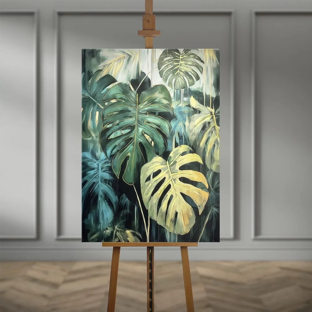 Картина с ръчно рисувани елементи 70x100 cm Monstera – Styler