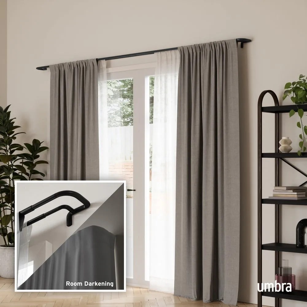 Стоманен разтегателен двоен корниз 167 - 365 cm Twilight - Umbra