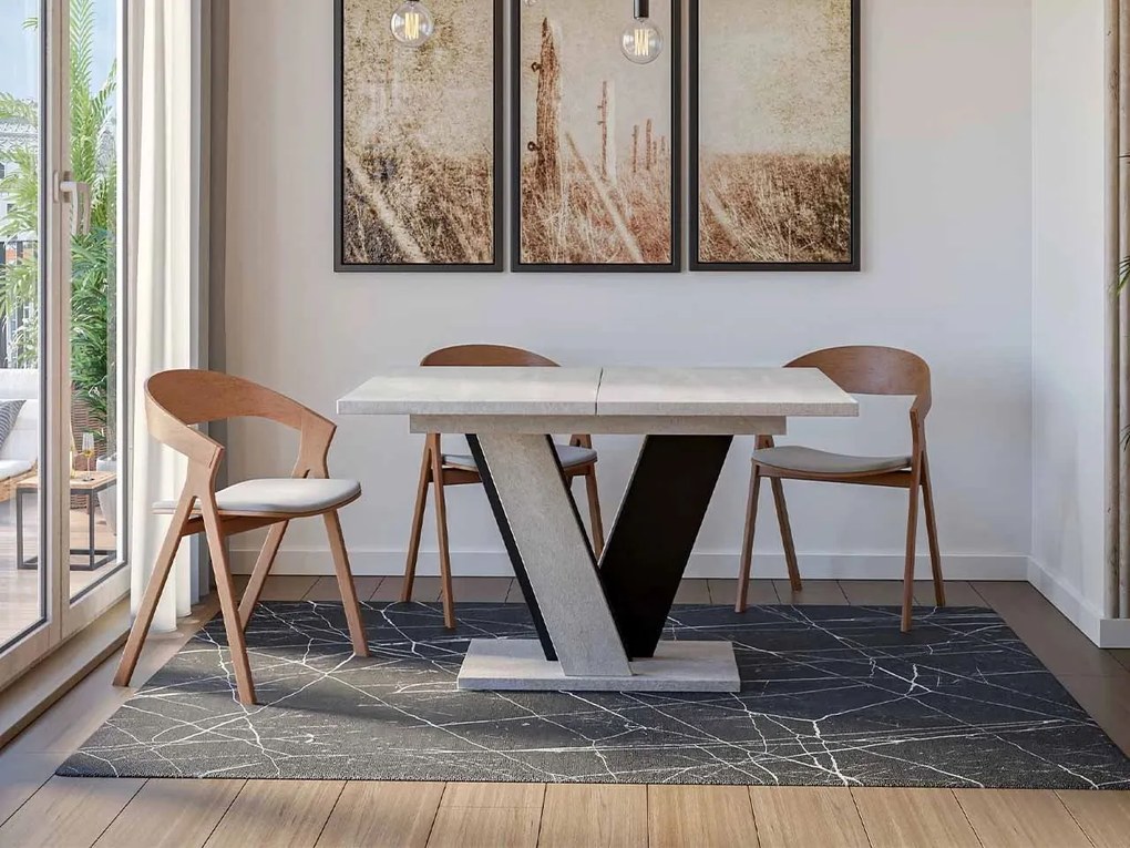 Маса Xao разтегателен -Сив-Черен