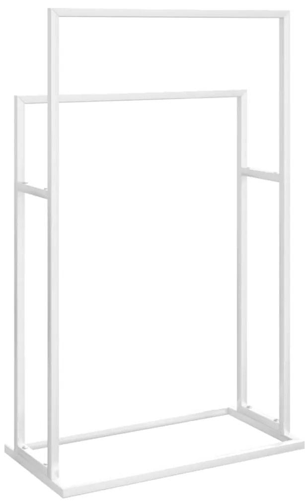 Свободностояща поставка за кърпи, бяла, 48x24x78,5 см, желязо