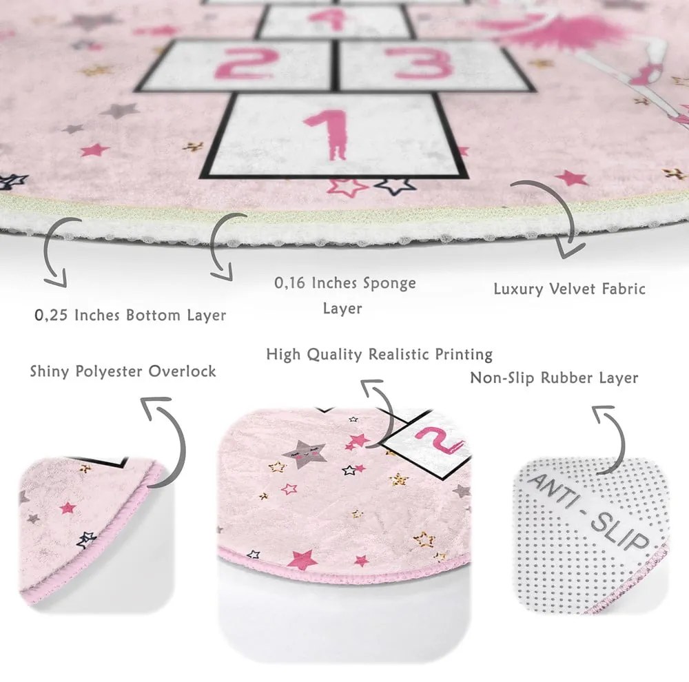 Розов детски килим ø 80 cm Comfort - Mila Home