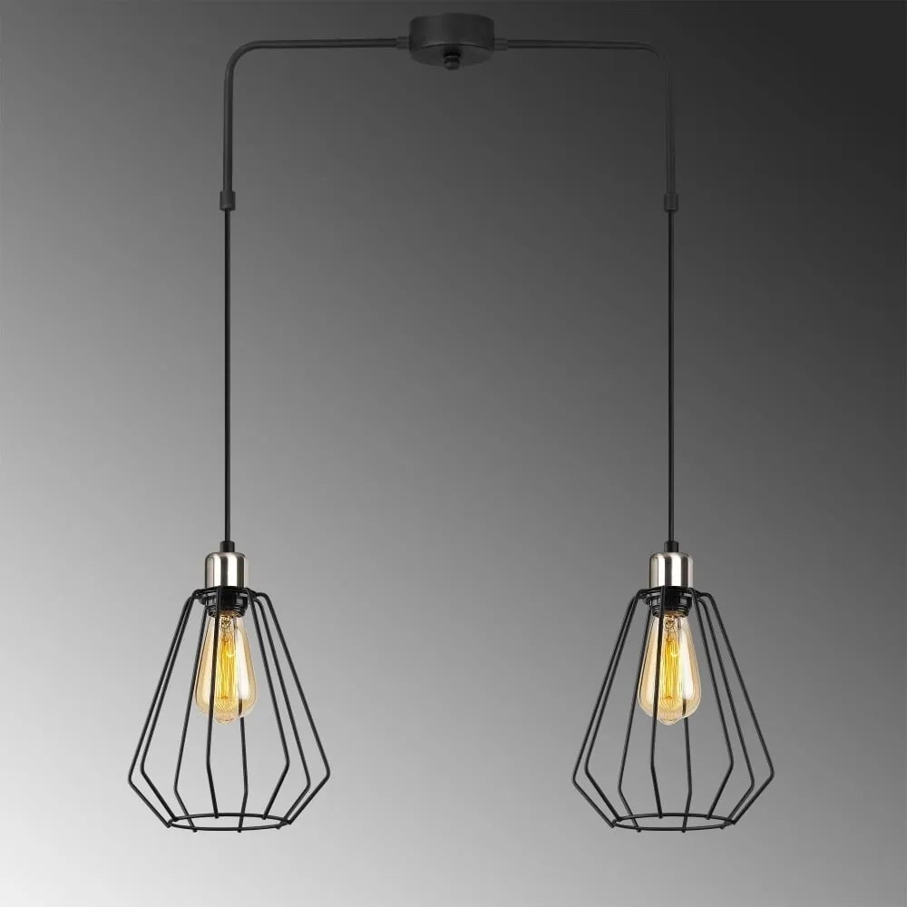 Черно метално висящо осветително тяло Opviq lights Straton - Opviq lights