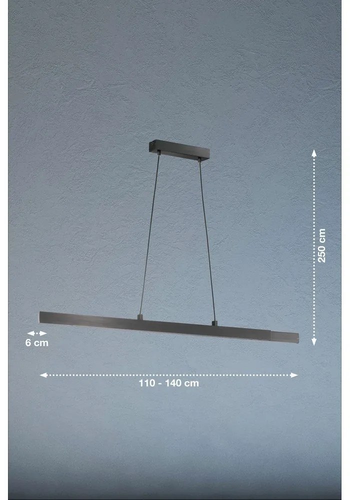 Черно LED затъмняващо се висящо осветително тяло Stripe – Fischer &amp; Honsel
