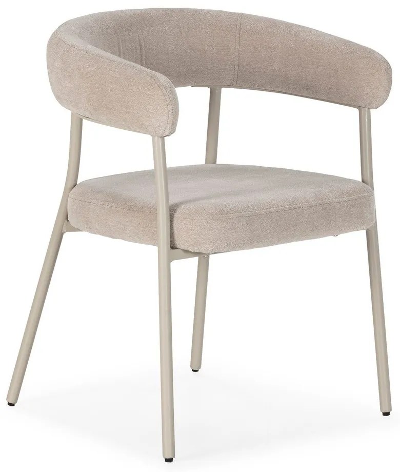 Бежови тапицирани трапезни столове в комплект с подлакътници 2 бр. Yuri – MOME