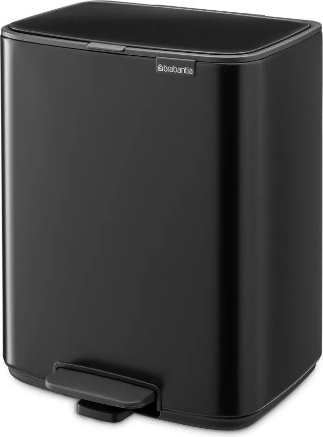 Матово черно стоманено кошче за боклук с педал 12 l Bo – Brabantia