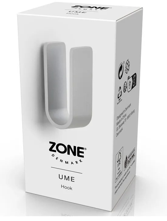 Светлосива стенна метална кука Ume – Zone